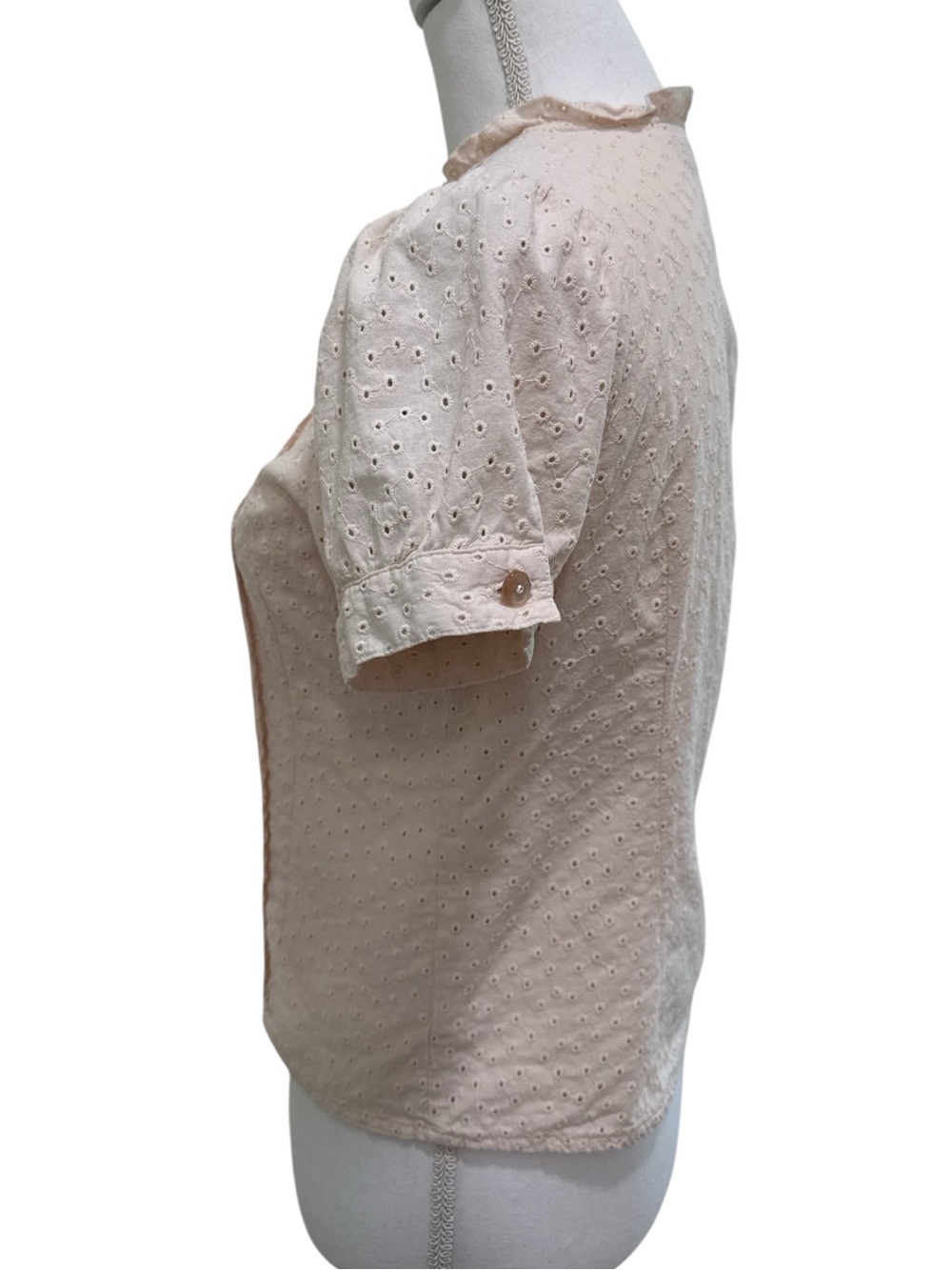 Miss Me Blush Eyelet Ruffle Button-Front Shirt - Picture 3 of 11